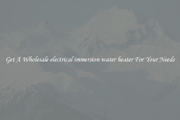 Get A Wholesale electrical immersion water heater For Your Needs