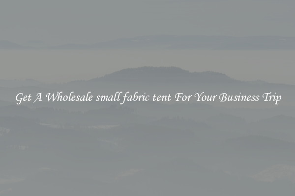 Get A Wholesale small fabric tent For Your Business Trip