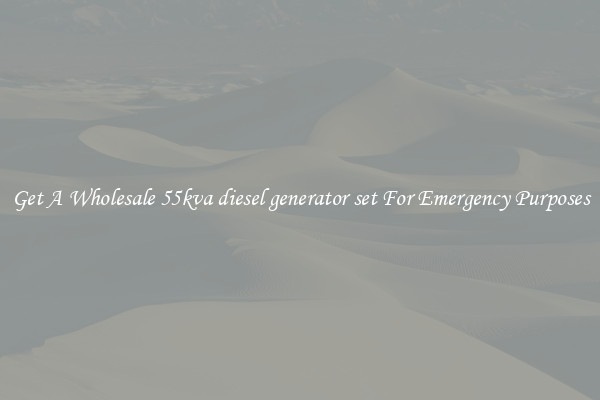 Get A Wholesale 55kva diesel generator set For Emergency Purposes