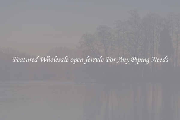 Featured Wholesale open ferrule For Any Piping Needs