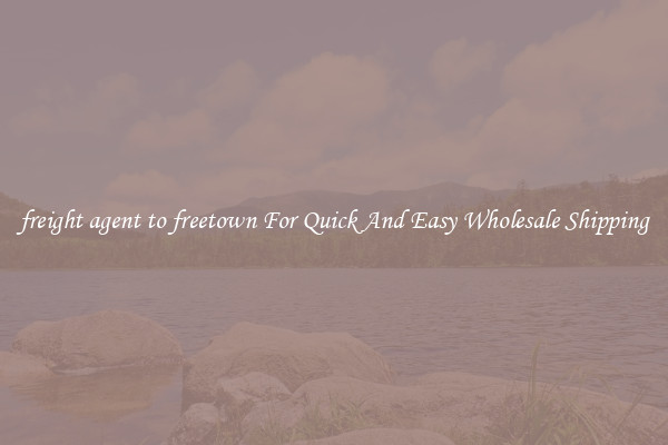 freight agent to freetown For Quick And Easy Wholesale Shipping