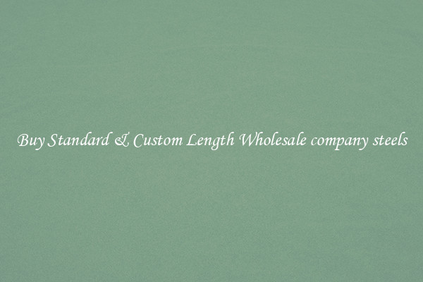 Buy Standard & Custom Length Wholesale company steels