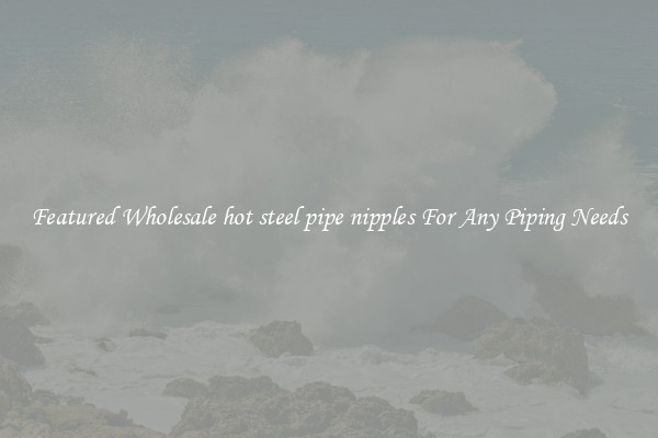 Featured Wholesale hot steel pipe nipples For Any Piping Needs