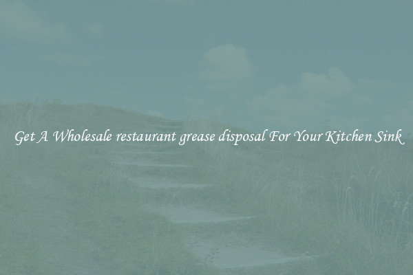 Get A Wholesale restaurant grease disposal For Your Kitchen Sink